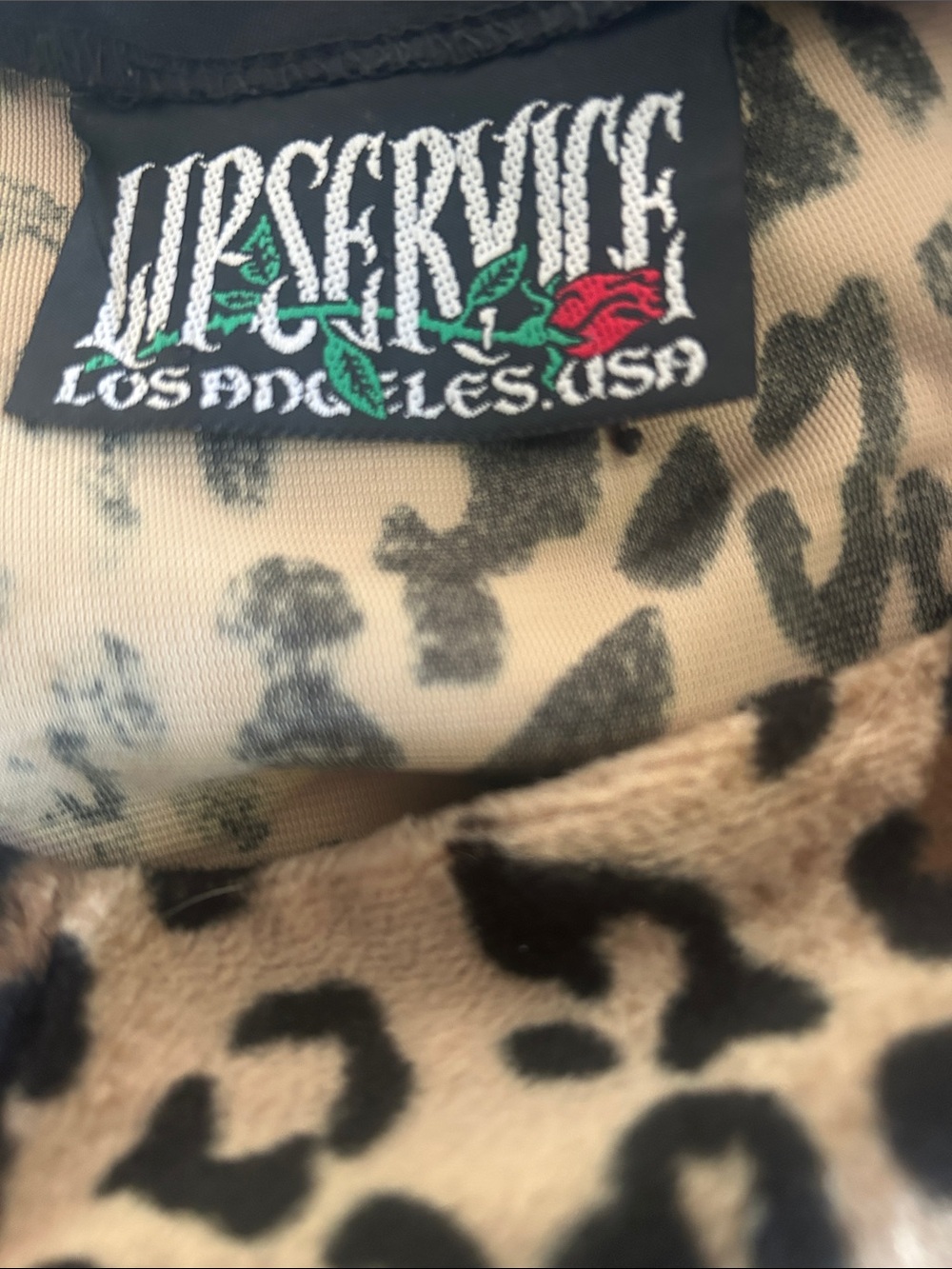 Leopard Print Straight Leg Pants - Brown/Black - Picture 2 of 3